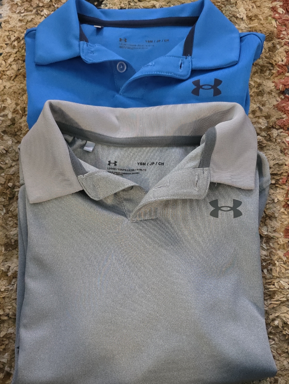 Under Armour Polo Pair - Blue and Gray Performance Shirts